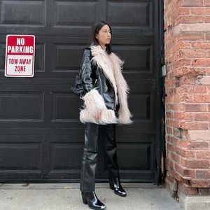 Faux Patent Leather Jacket 